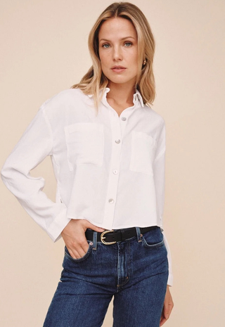 Cropped Button Down White Bella Dahl