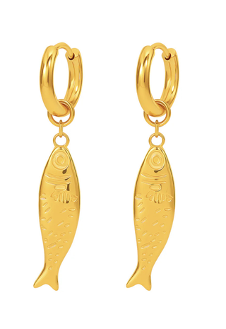 Dayna Huggie Hoop Fish Earring Ellie Vail