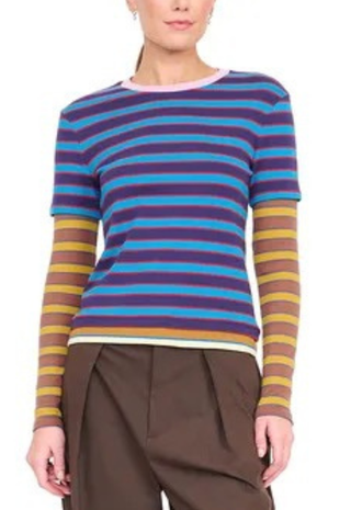 Dillon Tee Potter Stripe Multi Staud