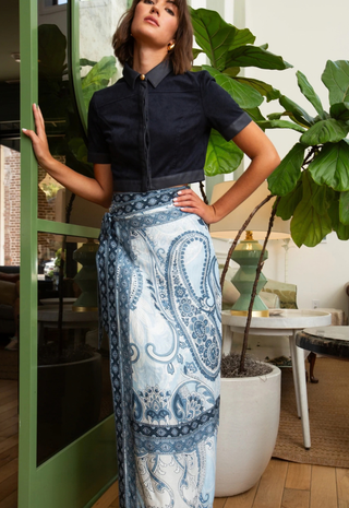 Wiley Wrap Skirt Blue Myth Anna Cate