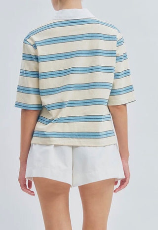Frankie Top White/Blue Stripes - Maude Club