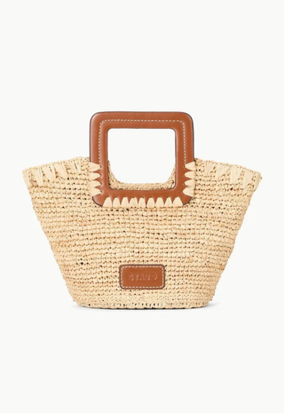 Shirley Raffia Mini Bucket Natural/Tan STAUD