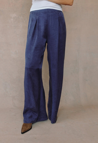 Pull On Inverted Pleat Wide Leg Royal Navy Bella Dahl