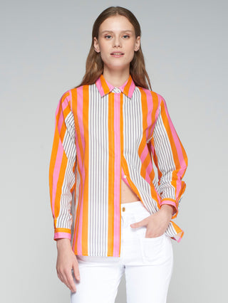 Pink Orange Shirt Ginger Stripes Vilagallo