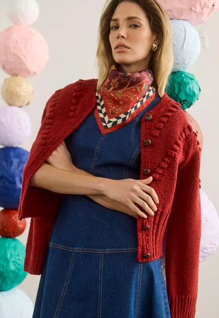 Bobble Sweater Maroon Hunter Bell
