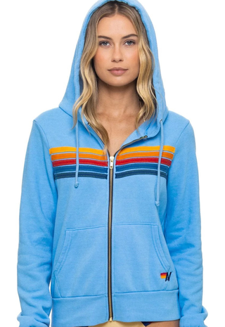 5 Stripe Zip Hoodie Sky Aviator Nation