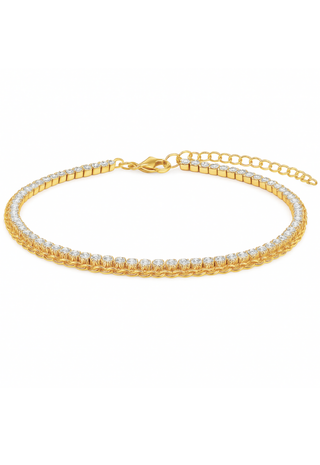 Elyse Double Chain Tennis Anklet Ellie Vail