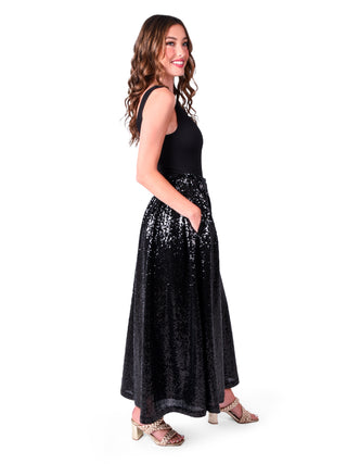 Palazzo Pant Black Sequin