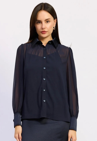 Gia Blouse Top Navy En Saison
