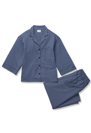 Women's Pima Olivia Wide Leg Pajama in Midnight Foulard Petite Plume