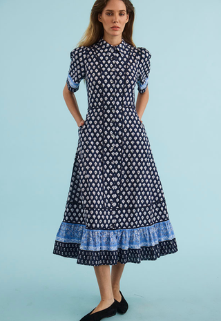 Greta Dress Thistle & Vine Blue Hunter Bell