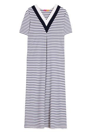 Navy Striped Long Dress - Vilagallo