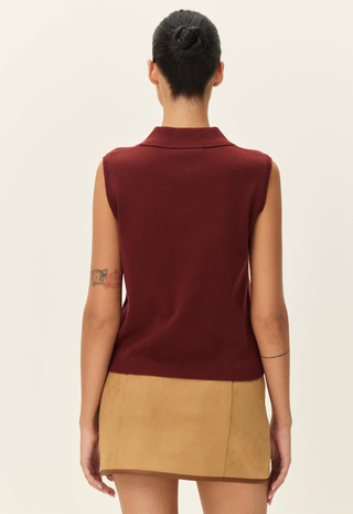 Compass Zip Sweater Crimson Elodie