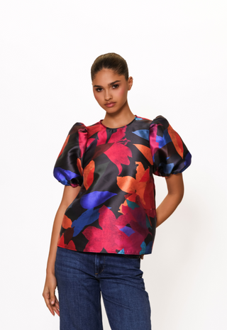 Nadine Top Navy Multi Papier Mache Floral Hutch