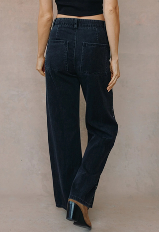 Anya Studded Vintage Jean Moon Shadow Wash Bell Dahl