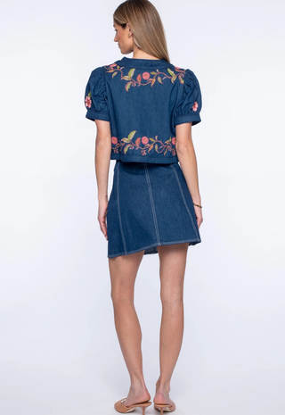 Coco Top Denim Embridered Elizabeth James