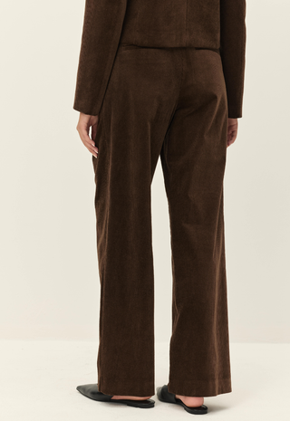 Juliette Pleated Corduroy Pant Chocolate Fondant Elodie