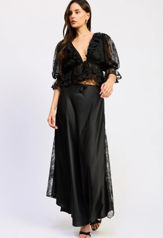 Alexandra Midi Skirt Black En Saison