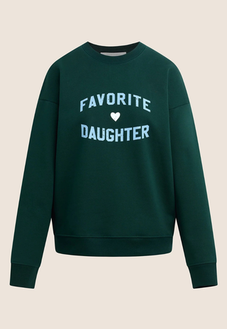 The Favorite Daughter Heart Sweatshirt Forest/Sea Blue Favorite Daughter