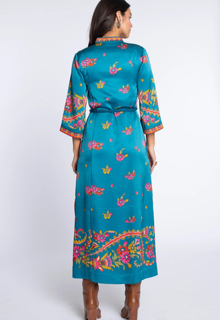 Talia Dress Scroll Teal Elizabeth James