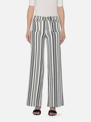 Le Slim Palazzo Modernist Pocket Navy Stripe Frame