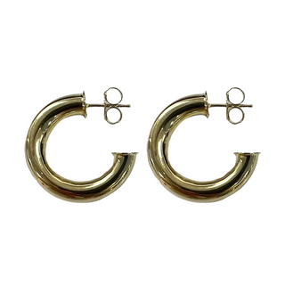 Small Salerno Hoops Shiny 18K Gold Plated