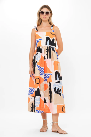 Tie Strap Pocket Midi Riviera Orange Oliphant