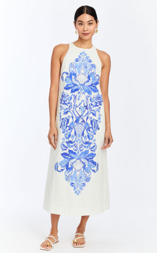 Farfalle Midi Dress Mermaid Blue Mestiza