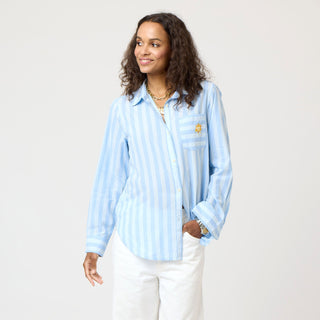 Mia Stripe Positano Shirt Santorini Blue Kerri Rosenthal