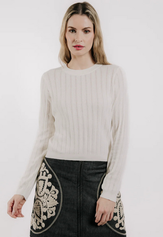Sarafina Pointelle Knit Ivory Love The Label
