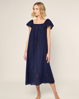 Women's Twill Ava Nightgown Navy Petite Plume