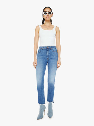 High Waisted Rider Ankle Step Fray Loafers And Lassos Mother Denim