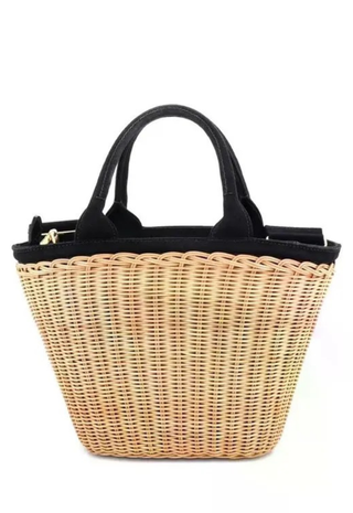 Prada X Canvas 2 Way Handbag Beige Black