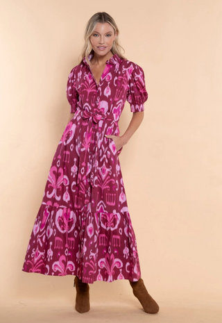 Bridie Dress Merlot Ikat Sheridan French