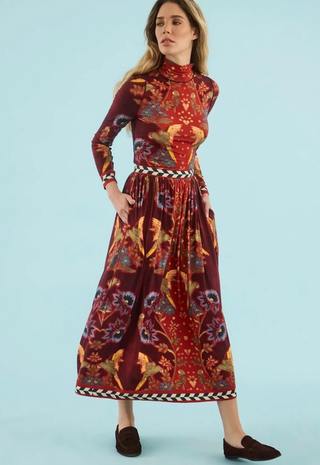 Wimberly Skirt Birds Of A Feather Maroon Hunter Bell