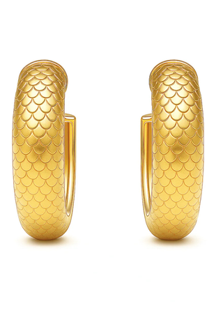 Nella Fish Scale Medium Hoop Earring Ellie Vail