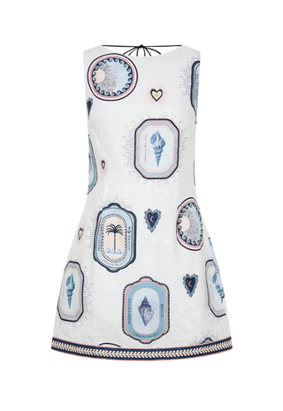 Alessia Mini Dress Cream Navy Kivari