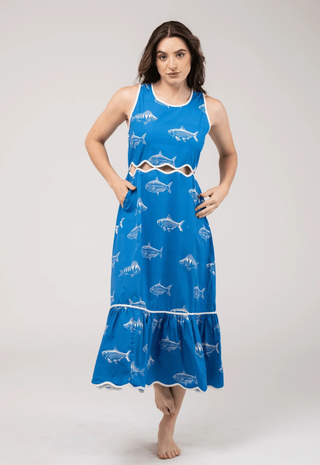 Lina Dress Fish Blue Beau & Ro
