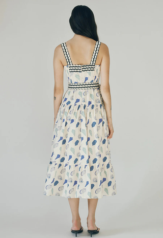 Madeline Dress Blue Shell Print - Maude Club