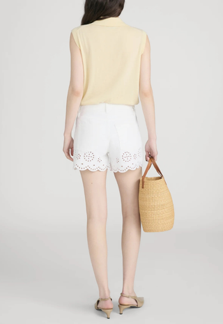 The Eyelet Long Hang Short White Frame