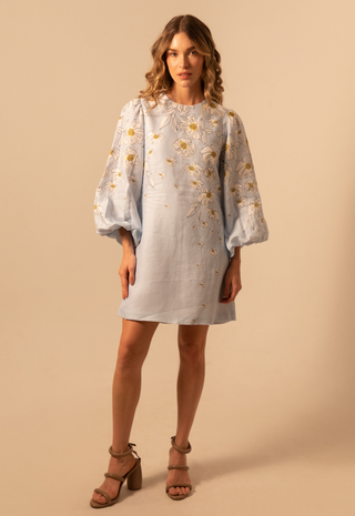 Fiorella Midi Dress Daisy Baby Blue Kleid