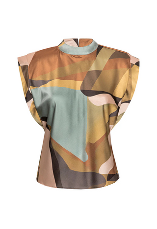 Lucy Top Desert Abstract Floral Misa
