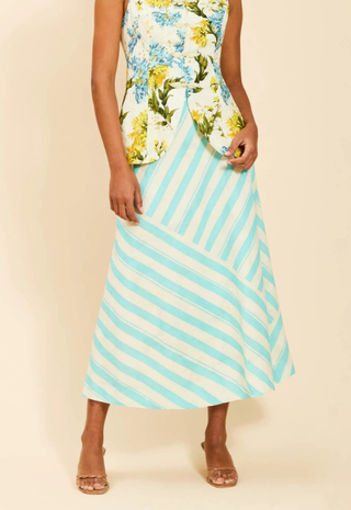 Santiago Convertible Midi Skirt Aegean Blooms - Mestiza