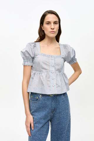 Yarn Dyed Stripe Blouse GANNI