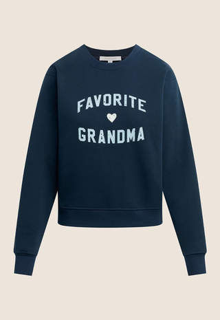 The Favorite Grandma Classic Sweatshirt Navy/Ice Blue Favorite Daughter