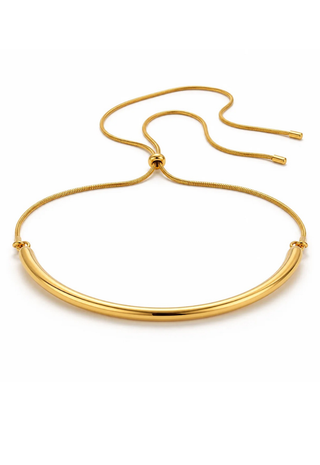 Shira Curved Bar Collar Necklace Gold Ellie Vail