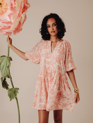 Short Sleeve Zelda Dress Joni Print Love The Label
