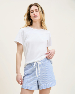 Women's Pima Crew Neck T-shirt White Petite Plume