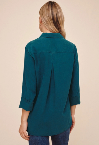 Shirt Tail Button Down Twilight Teal Bella Dahl