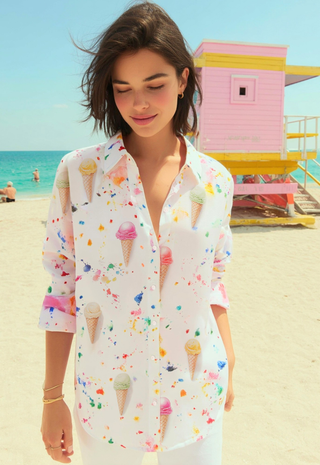 Multicolor Ice Cream Print Shirt - Vilagallo